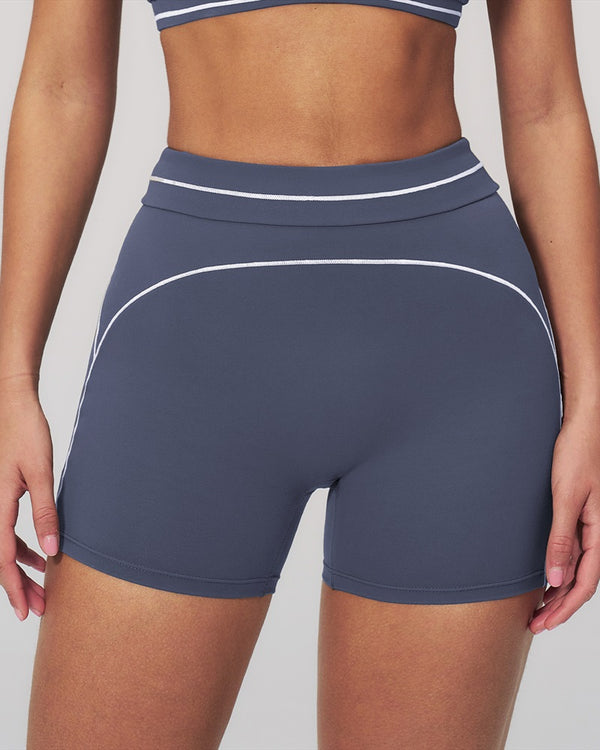 Curvvvy™ High-Waisted Contrast Trim Yoga Shorts