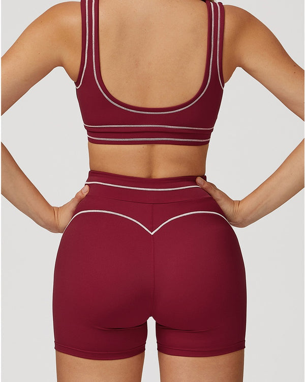 Curvvvy™ High-Waisted Contrast Trim Yoga Shorts