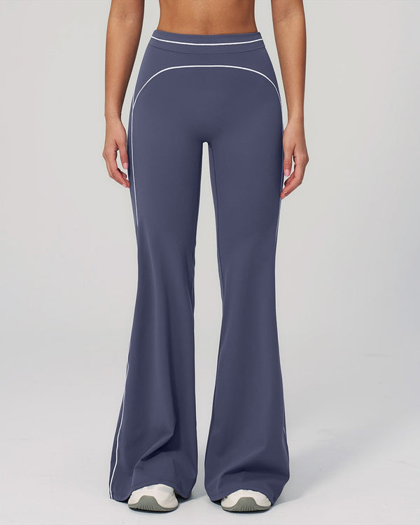 Curvvvy™ High-Waisted Contrast Panel Wide Leg Pants