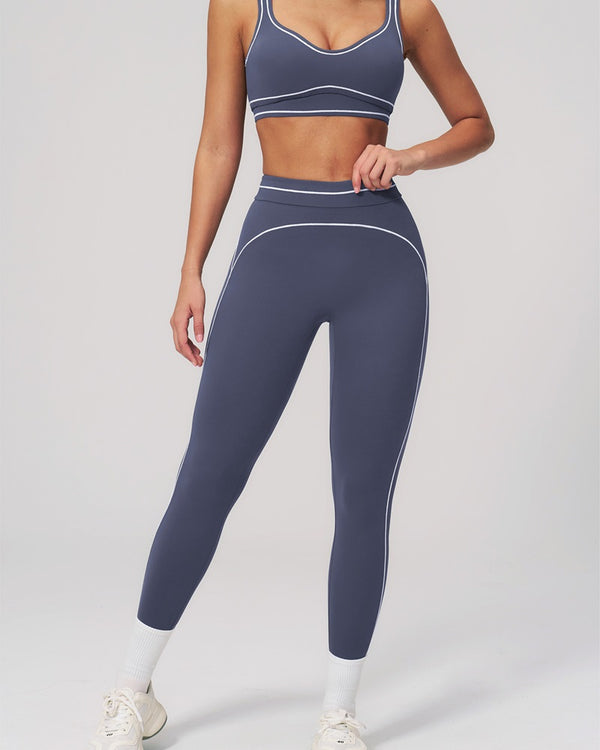Curvvvy™ High-Waisted Contrast Trim Yoga Leggings