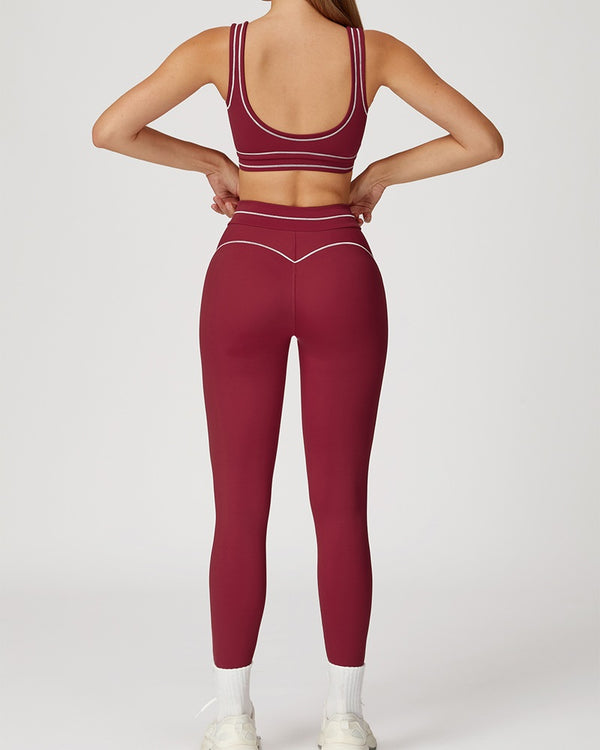 Curvvvy™ High-Waisted Contrast Trim Yoga Leggings