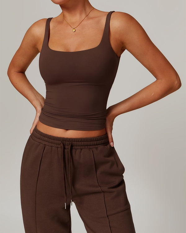 Curvvvy™ Quick-Dry Open-Back Fitted Yoga Cami Tank