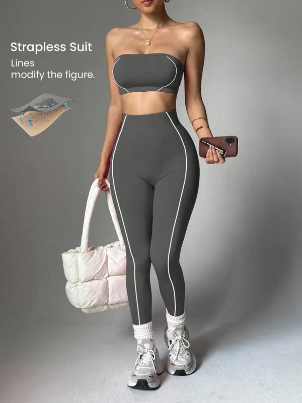 Curvvvy™ Seamless Sculpt Yoga Set-Crop Top & High Waist Leggings