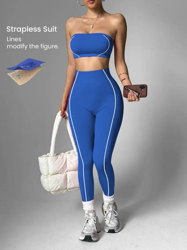 Curvvvy™ Seamless Sculpt Yoga Set-Crop Top & High Waist Leggings