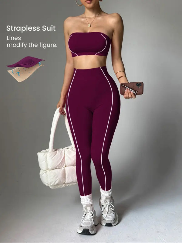 Curvvvy™ Seamless Sculpt Yoga Set-Crop Top & High Waist Leggings