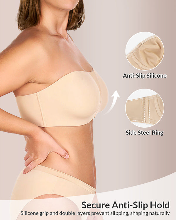 Curvvvy® Strapless Bra for Big Bust – Full Coverage, Plus Size