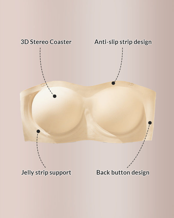 Curvvvy® Seamless Anti-Slip Strapless Push-Up Bandeau Bra