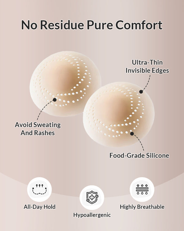 Curvvvy® Breathable Spiral Silicone Nipple Covers - Ultra-Thin & Invisible