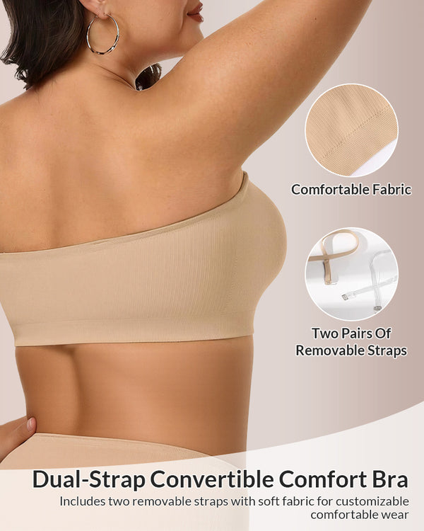 Curvvvy® 6-in-1 Convertible Push-Up Strapless Bandeau Bra