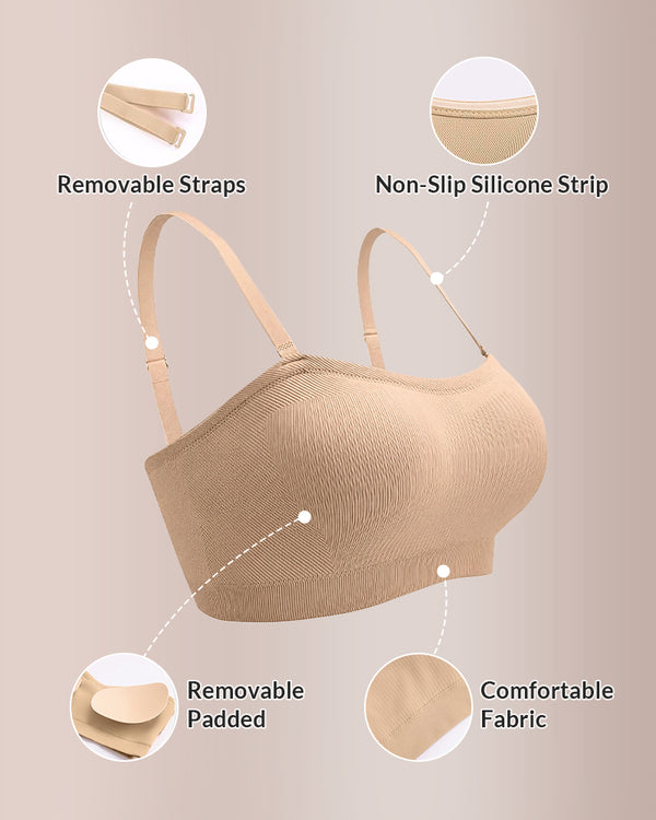 Curvvvy® 6-in-1 Convertible Push-Up Strapless Bandeau Bra