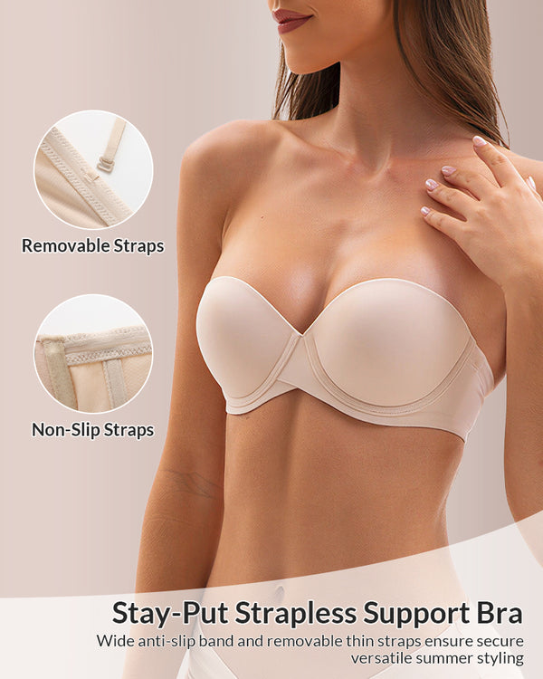 Curvvvy® Push-Up & Anti-Slip Seamless Strapless Bra