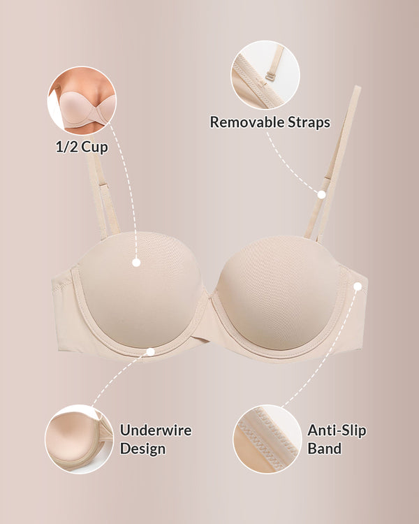 Curvvvy® Push-Up & Anti-Slip Seamless Strapless Bra