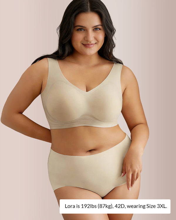Curvvvy® Plus Size Seamless Minimizing Bra & Panty Set