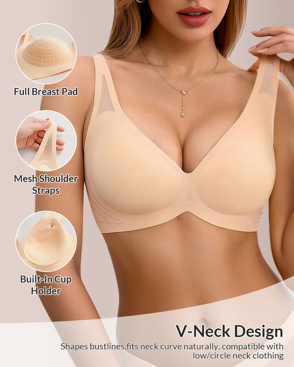 Curvvvy™ Seamless Deep V-Neck Push-Up Bra