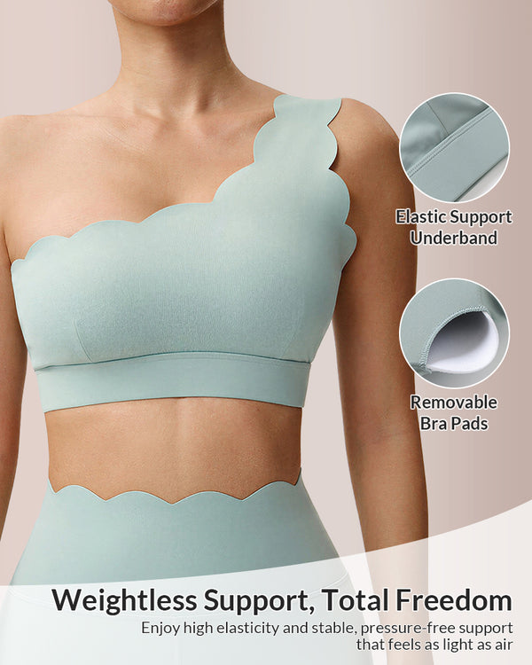 Curvvvy™ Scalloped Asymmetrical Yoga Bra