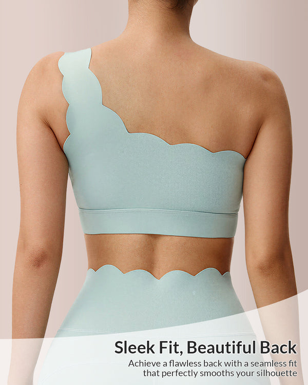 Curvvvy™ Scalloped Asymmetrical Yoga Bra