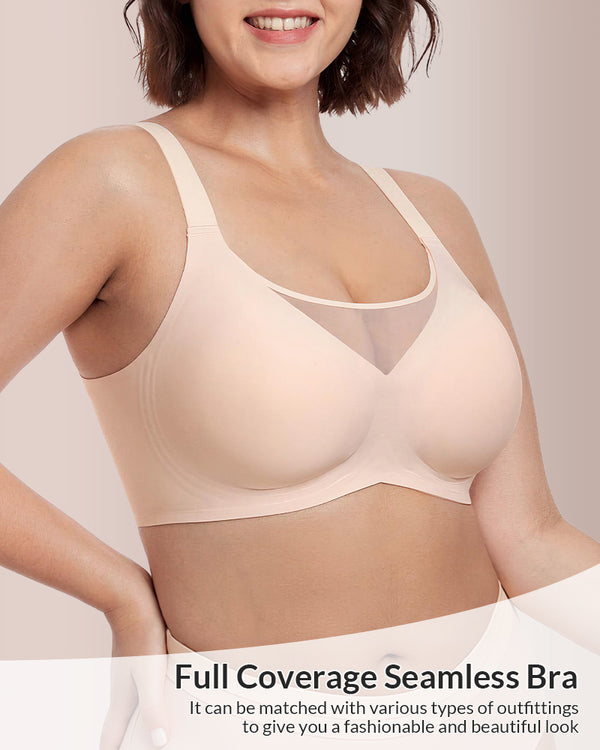 Curvvvy™ Seamless Wire-Free Minimizer Bra With Breathable Mesh Panel