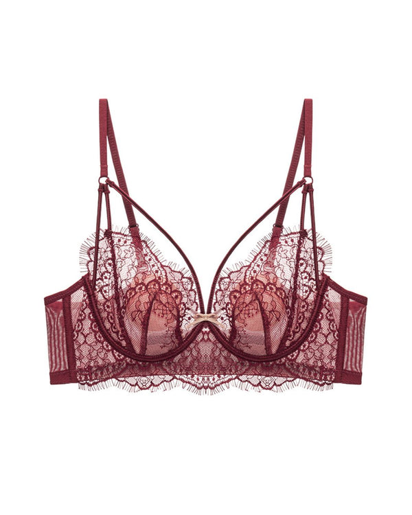 Curvvvy™ French Eyelash Lace Wireless Push-Up Bra