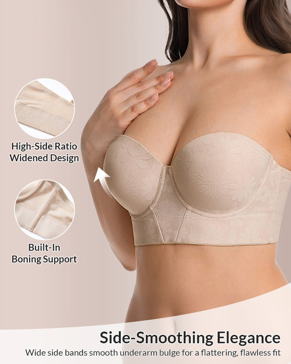Curvvvy™ Convertible Strapless Underwire Bra With Side Support