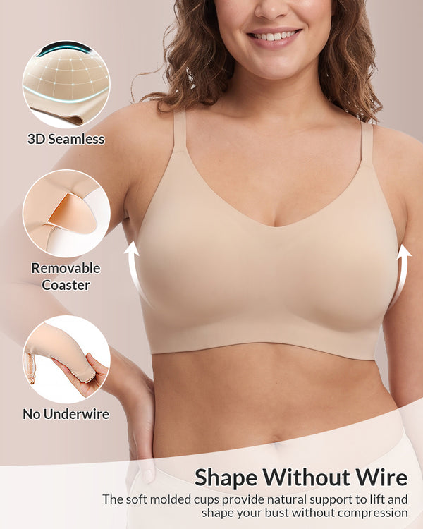 Curvvvy™ Soutien-gorge Confort Sans Couture à Col V Festonné