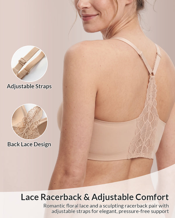 Curvvvy™ Soutien-gorge Confort Sans Couture à Col V Festonné