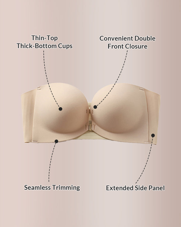 Curvvvy™ Trägerloser Push-up-BH mit Frontverschluss