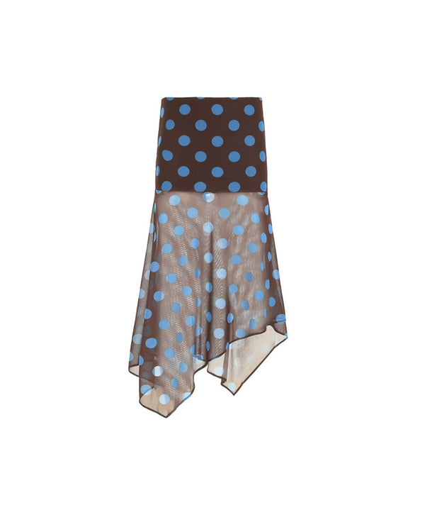 Curvvvy™ Polka Dot Asymmetrical Mesh Skirt