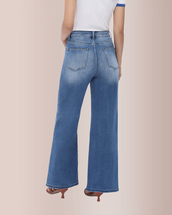 Curvvvy® Wide Leg High-waisted Stretchy Jeans Curvvvy-US