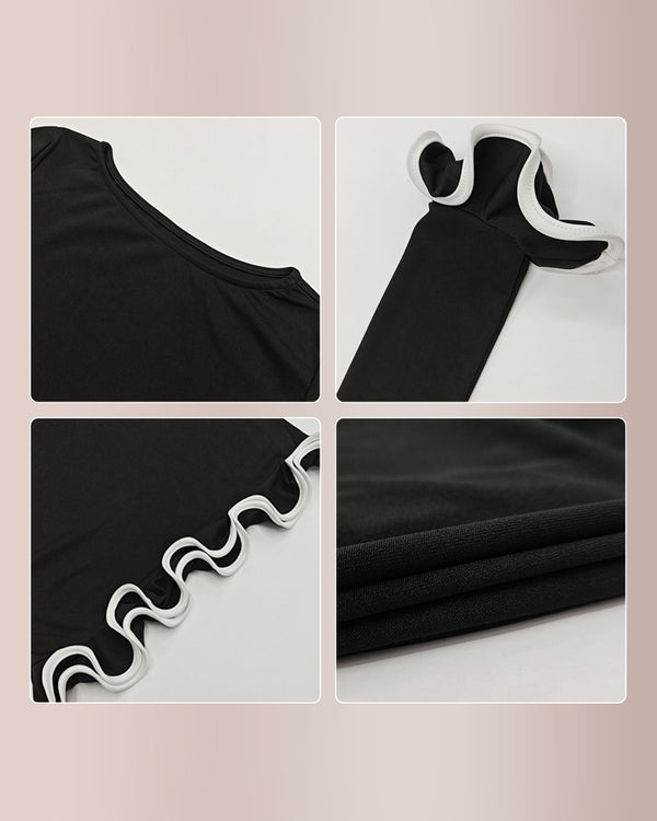 Curvvvy® Women’s Colorblock Wave Hem Knit Dress