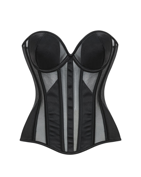 Curvvvy® Sheer Mesh Boned Corset Bustier Top