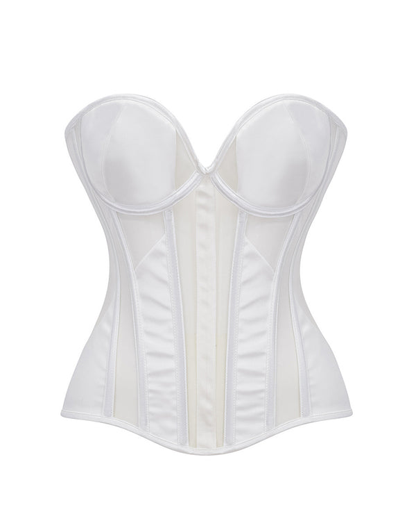 Curvvvy® Sheer Mesh Boned Corset Bustier Top