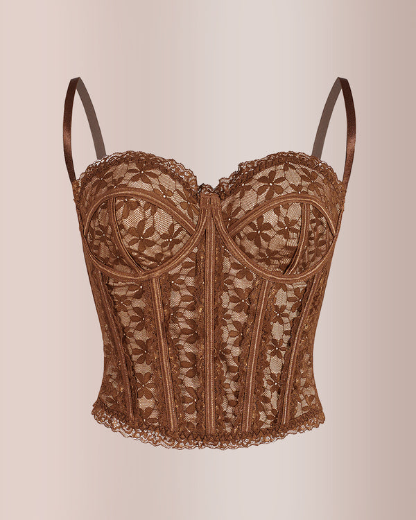 Curvvvy® Sheer Floral Sexy Lace Boned Corset