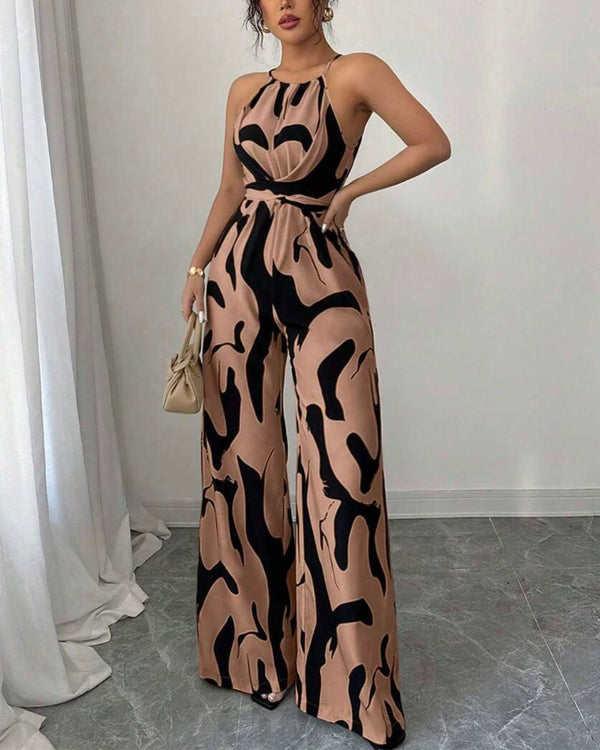 Curvvvy® Floral Print Cinched Waist Up Elegant Casual Romper