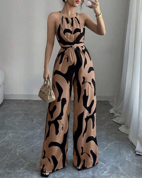 Curvvvy® Floral Print Cinched Waist Up Elegant Casual Romper