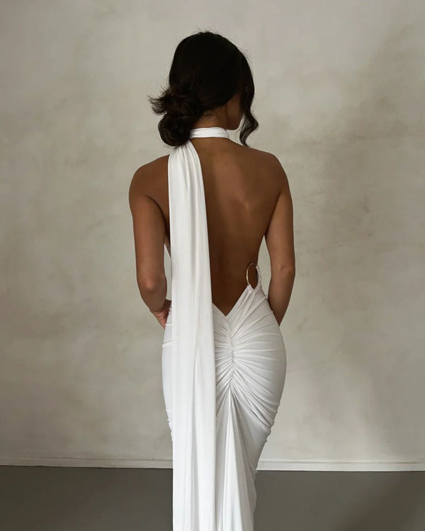 Curvvvy® Garze Backless Rose Maxi Dress
