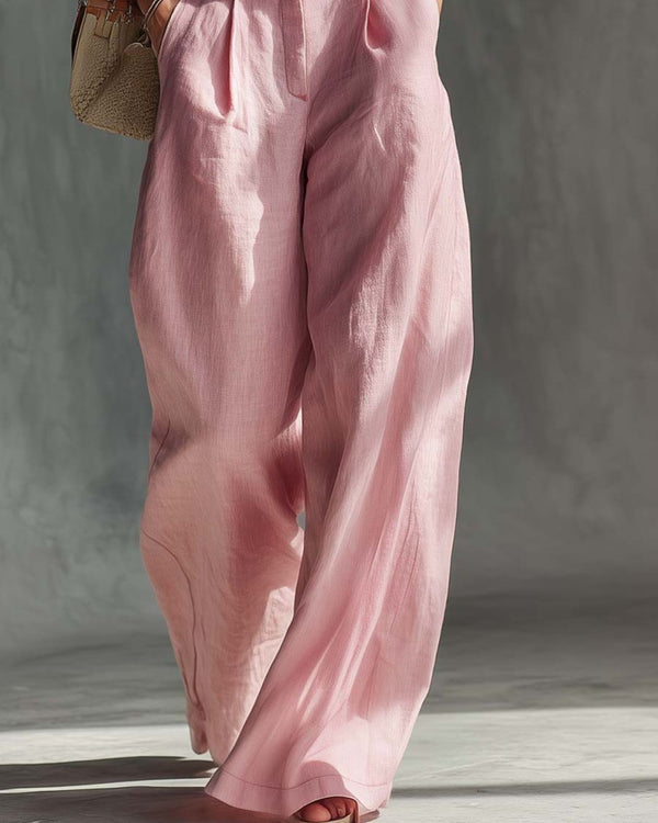 Curvvvy® Elegant Vintage Versatile Cotton And Linen Wide-leg Pants Overalls