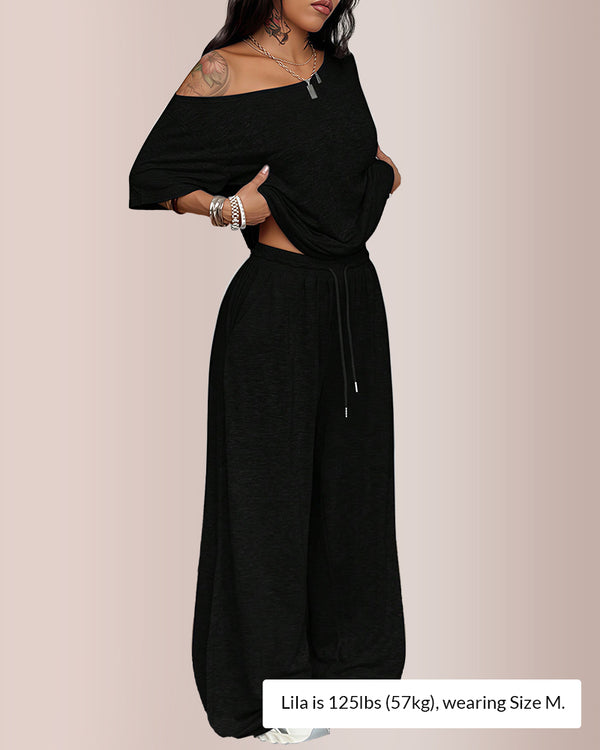 Curvvvy® The Effortless Chill Off-Shoulder Lounge Set