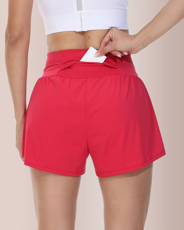 Curvvvy® Super High Waisted 2-in-1 Yoga Shorts With Hidden Pockets