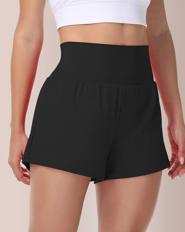 Curvvvy® Super High Waisted 2-in-1 Yoga Shorts With Hidden Pockets