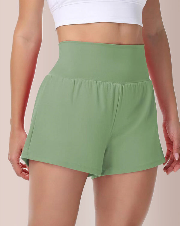 Curvvvy® Super High Waisted 2-in-1 Yoga Shorts With Hidden Pockets