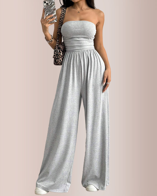 Curvvvy® Strapless Wide Leg Jumpsuit Summer Casual Romper