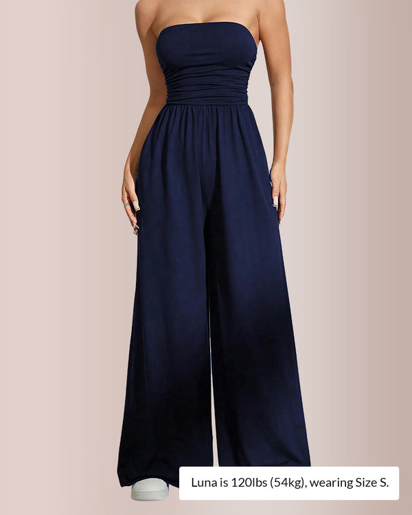 Curvvvy® Strapless Wide Leg Jumpsuit Summer Casual Romper