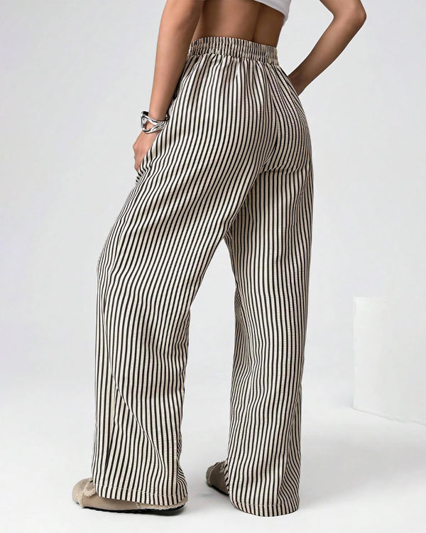 Curvvvy® Harajuku Striped High-Waisted Wide Leg Lounge Pants