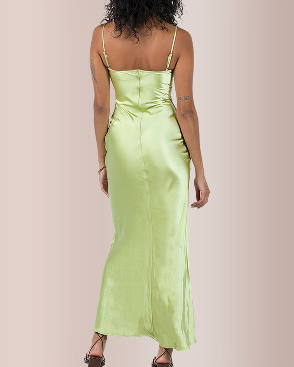 Curvvvy® Floral Embroidered Satin Slip Maxi Dress
