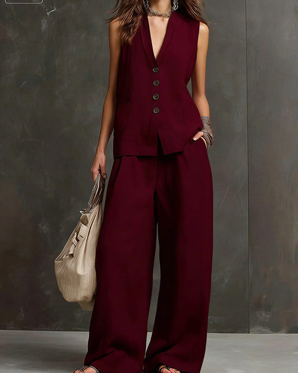 Curvvvy® Breezy Summer Waistcoat & Trousers Suit