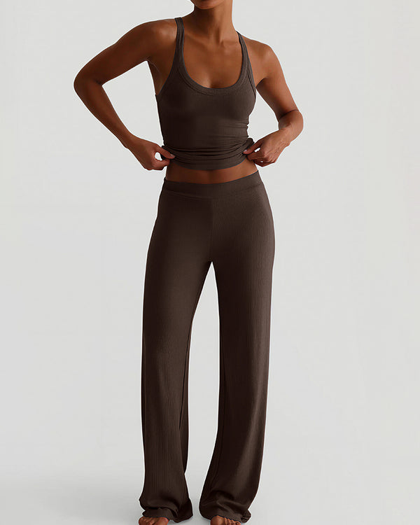 Curvvvy™ Racerback Tank & Wide-Leg Pants Lounge Set