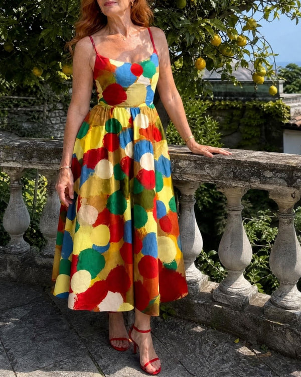 Curvvvy™ Polka Dot Print Midi Dress