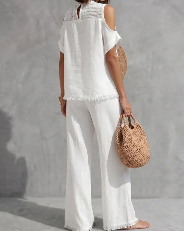 Curvvvy® Off-Shoulder Short-Sleeve Pantsuit