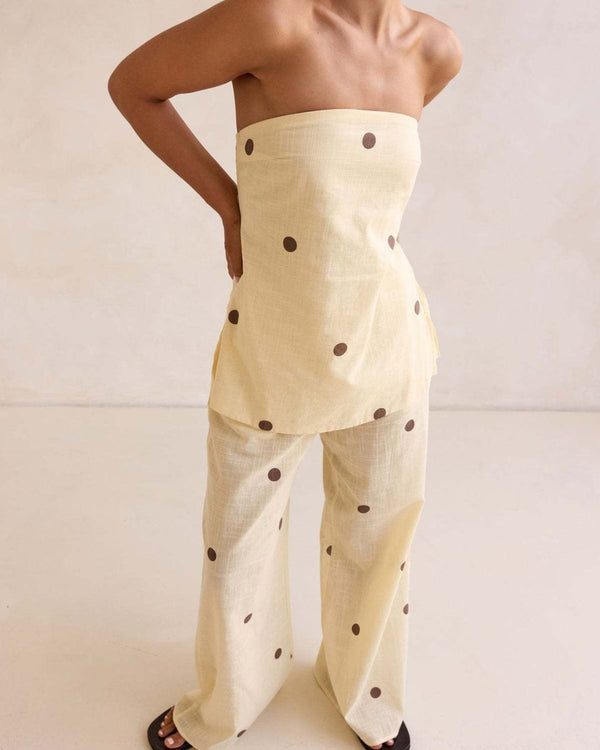 Curvvvy™ Strapless Polka Dot Top and Pants Set