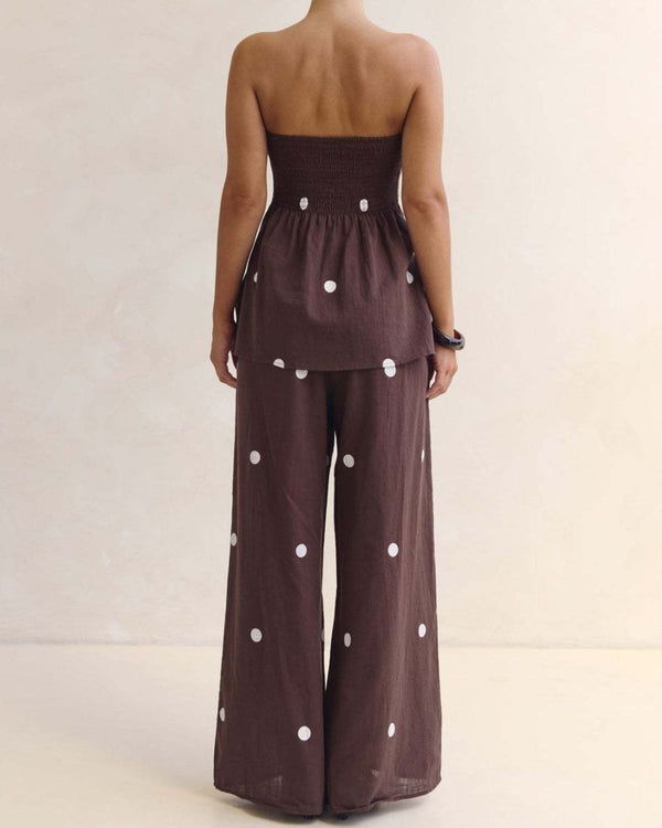 Curvvvy™ Strapless Polka Dot Top and Pants Set